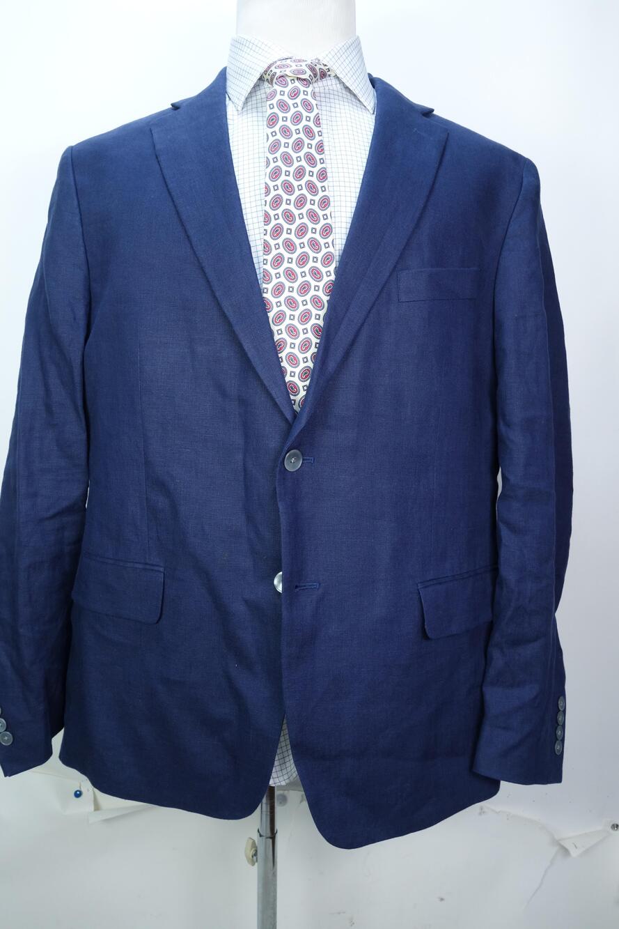 Lauren Ralph Lauren Suit Mens Jacket 46R Pants 40x32 Blue Linen 2 Piece Summer